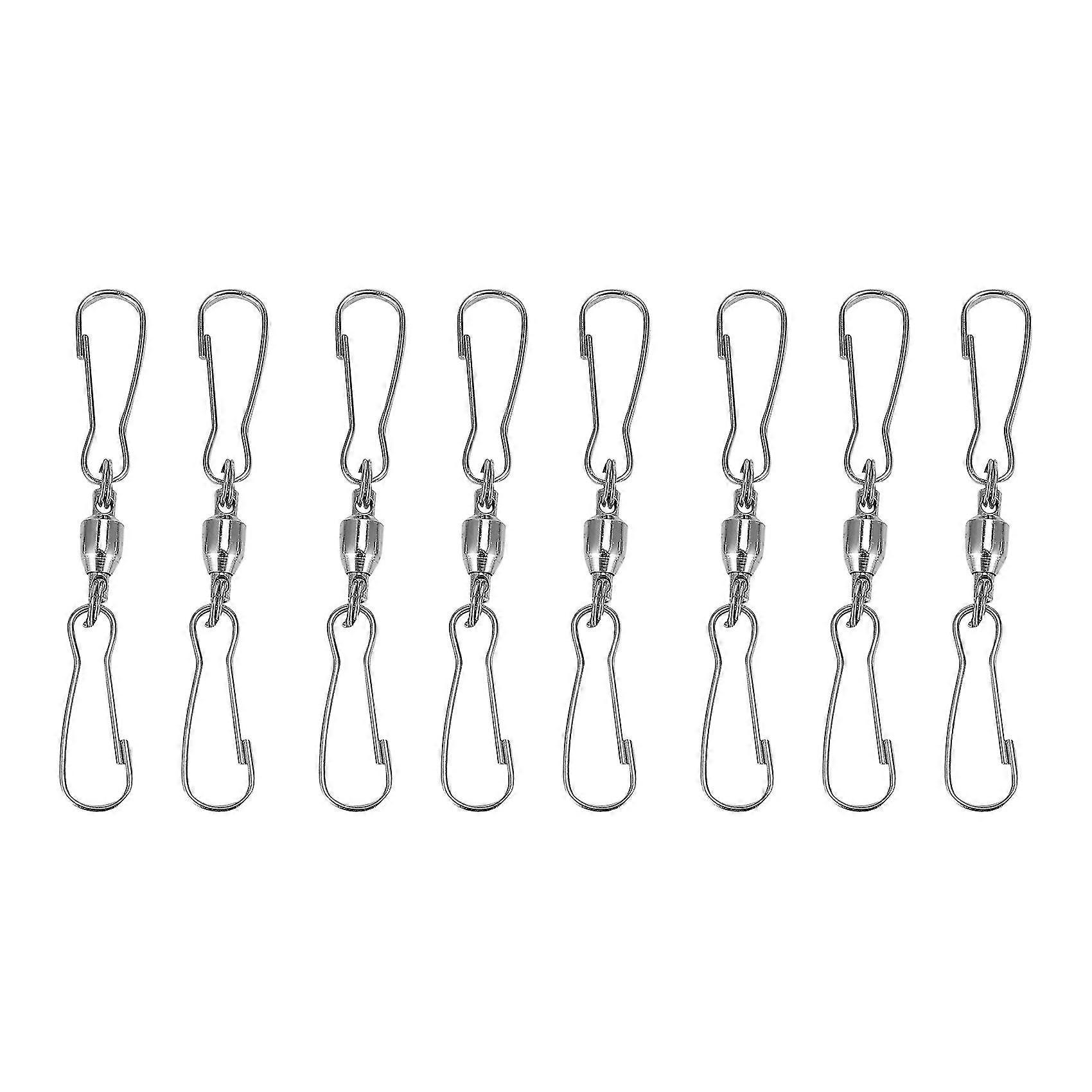 8 pack spinning double clip swivel hooks for wind spinners, windsock