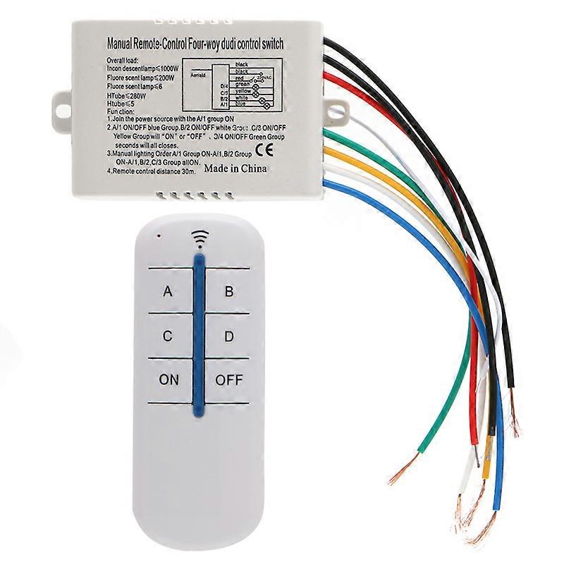 4 Channel Wireless ONOFF Lamp Remote Control Switch Receiver Transmitter New