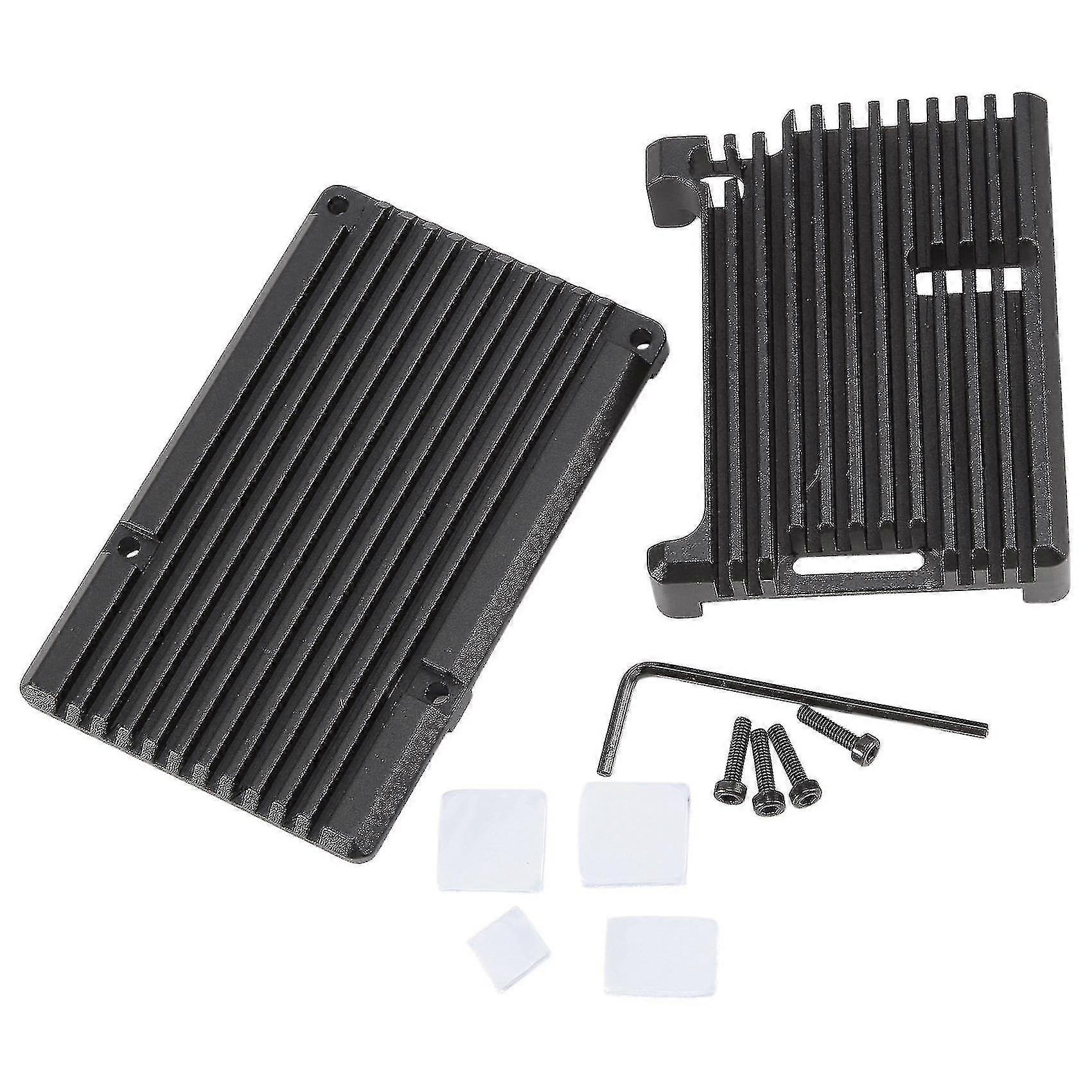 For Raspberry Pi 4 Model B Aluminum Case, Passive Cooling Aluminum Alloy Protective Shell Metal Enc