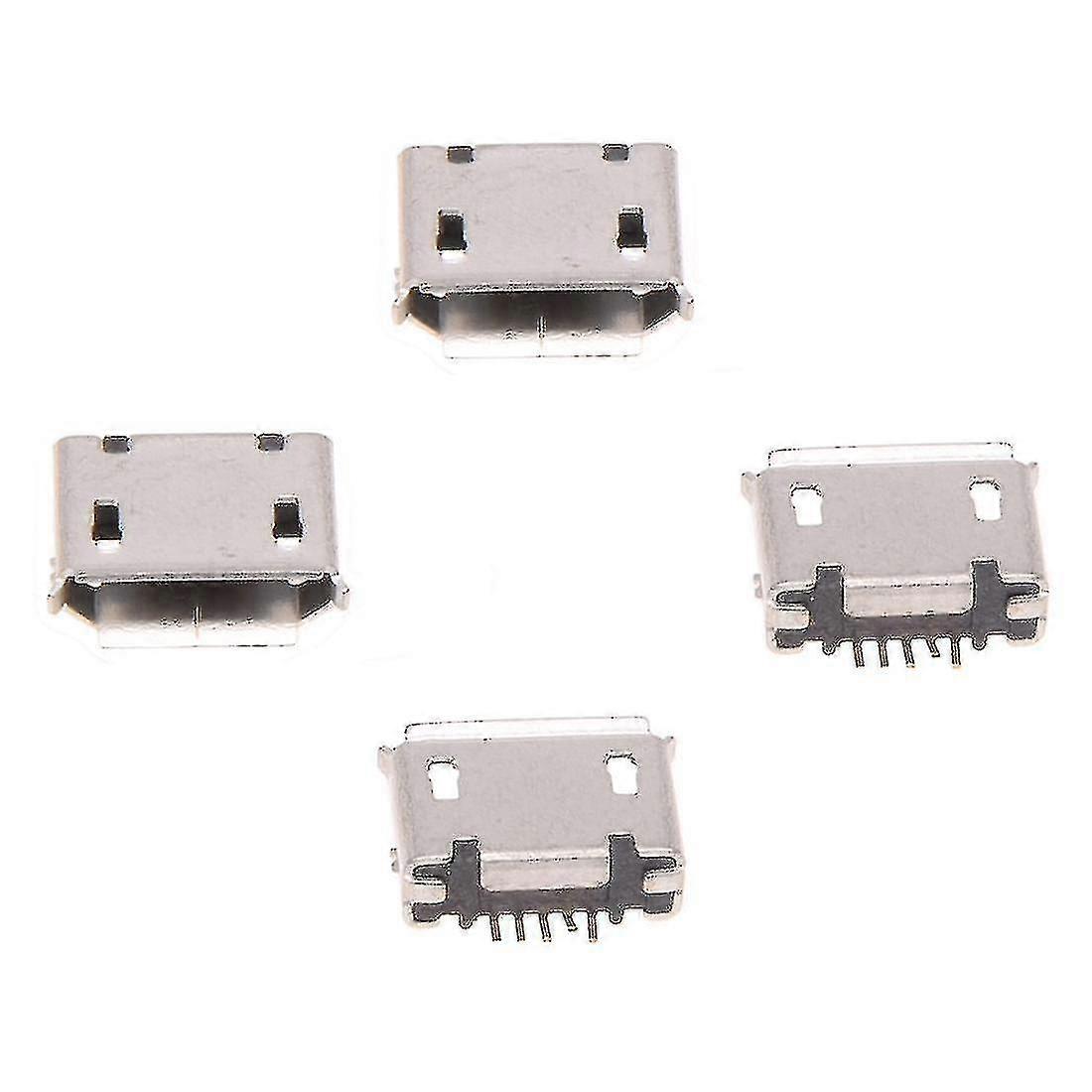 10 Pcs Micro Usb Type B Socket 180 Degree 5-pin Smd Smt Soldering