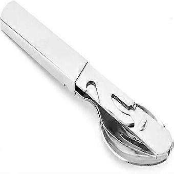 4-in-1 Portable Stainless Steel Camping Utensil with Can/Bottle Opener