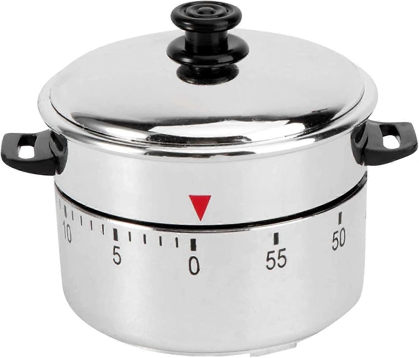 Mechanical Egg Timer, 60 Minute Kitchen Timer Counter, Manual Kitchen Timer, Stainless Steel Timer (Pot),2024 Ping