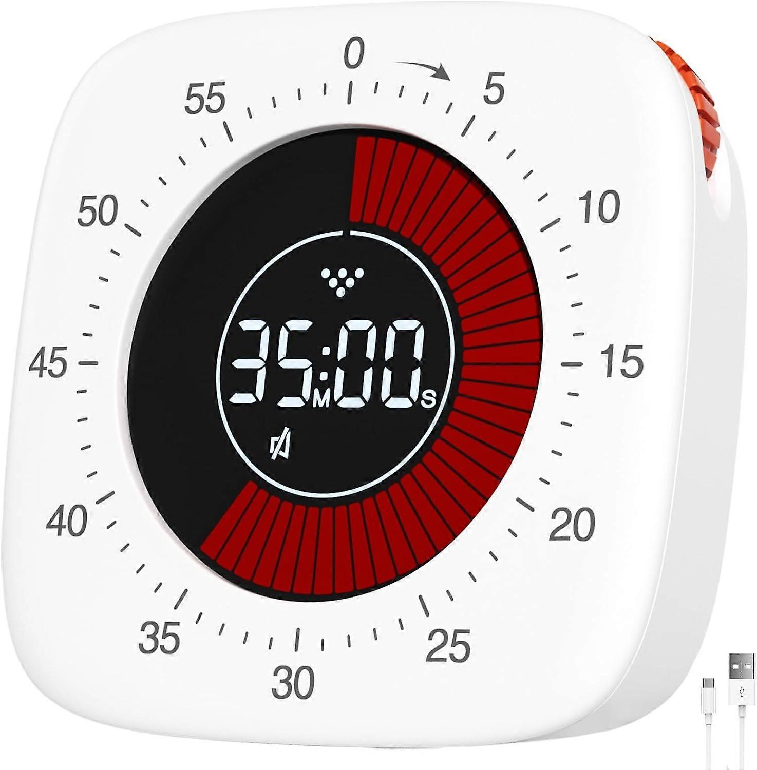 Visual Timer for Kids Classroom Timers: 60 Minute Rechargeable Countdown Digital Timers for Children Study Desk Timer,2024 Ping