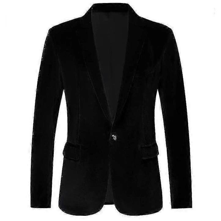 Męska slim-fit Solid Velvet Blazer Tuxedo Dinner Suit Jacket