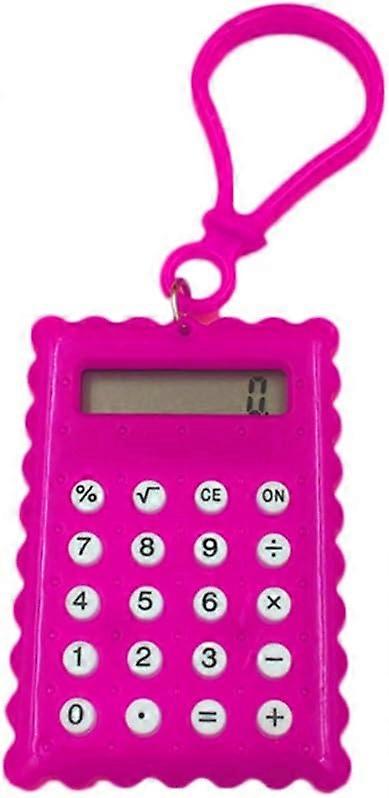 Pocket Student Mini Electronic Calculator Biscuit Shape School Gift Pink