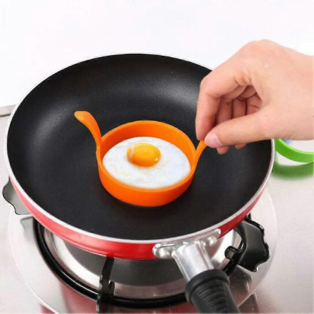 2 x Silicone Egg Rings with Handle Moulds Pancakes Round