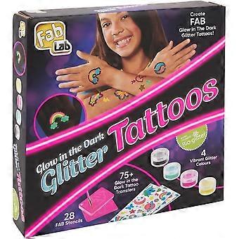FabLab - Glow In The Dark Glitter Tattoos Kids Toy