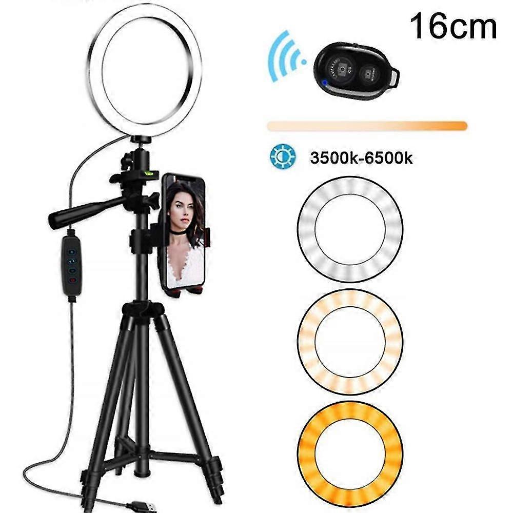 Led Ring Light , Phone Light Tripod With Bluetooth Remote Control,16cm