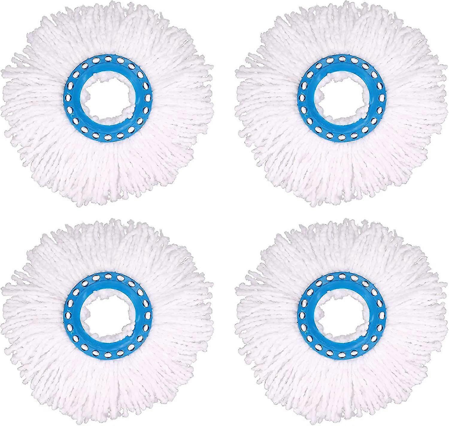 4 Pcs Microfiber Mop Heads, Round Replacement Mop Head 360 Degree Rotating Mop Head