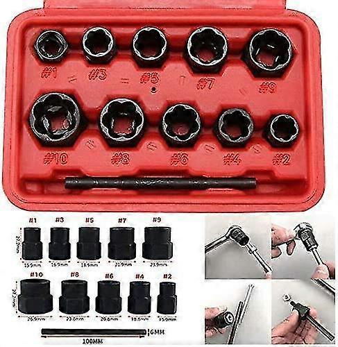 11 Pcs Damaged Bolt Nut Remover