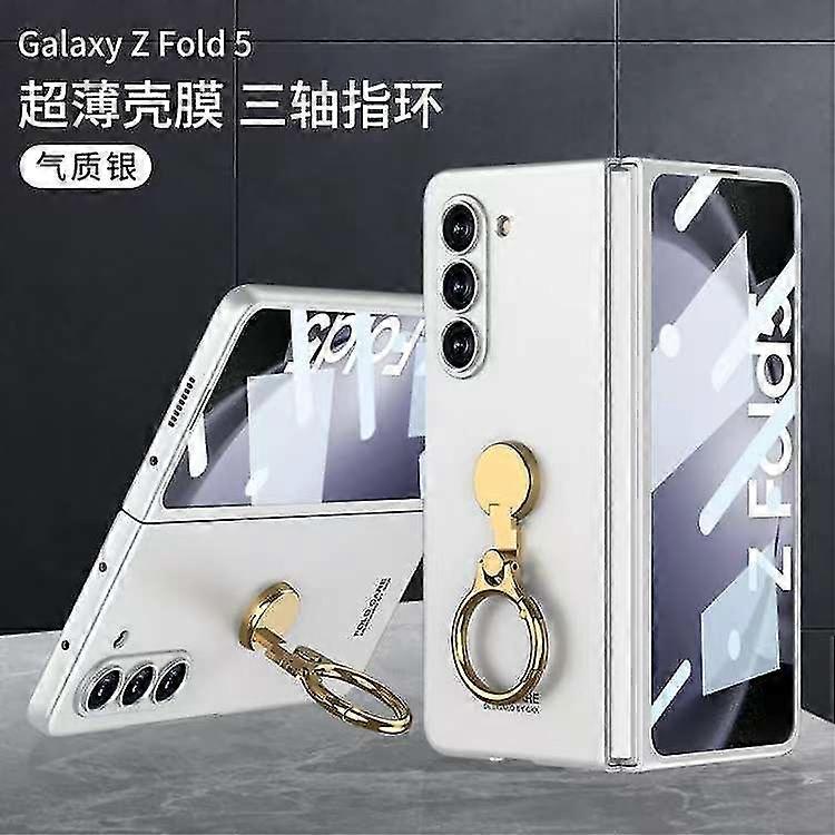 Z Fold 5 Case, Case Compatible Samsung Galaxy Z Fold 5 With Screen Protector & Ring Holder Kickstand Slim Shockproof