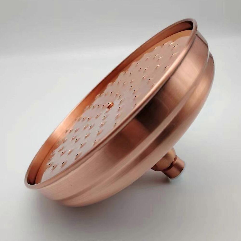 Chuveiro de cobre, 20cm (8 polegadas) de diâmetro, chuveiro fixo de alta pressão com ângulo ajustável chuveiro de chuva - ouro