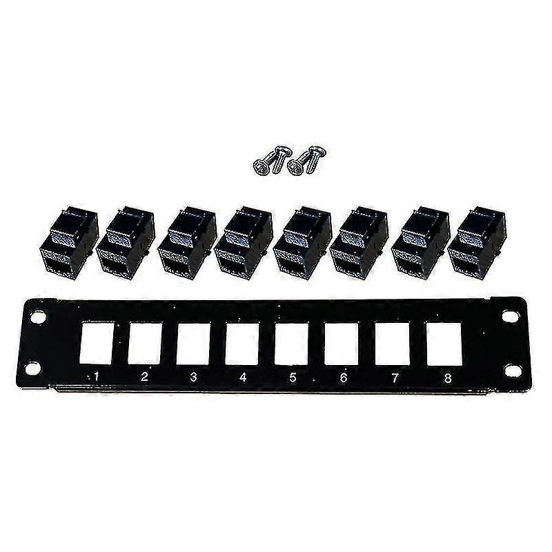8-port Cat6 Shielded Patch Panel 10g Ready Metal Housing Color-coded Labeling( Color : Black )
