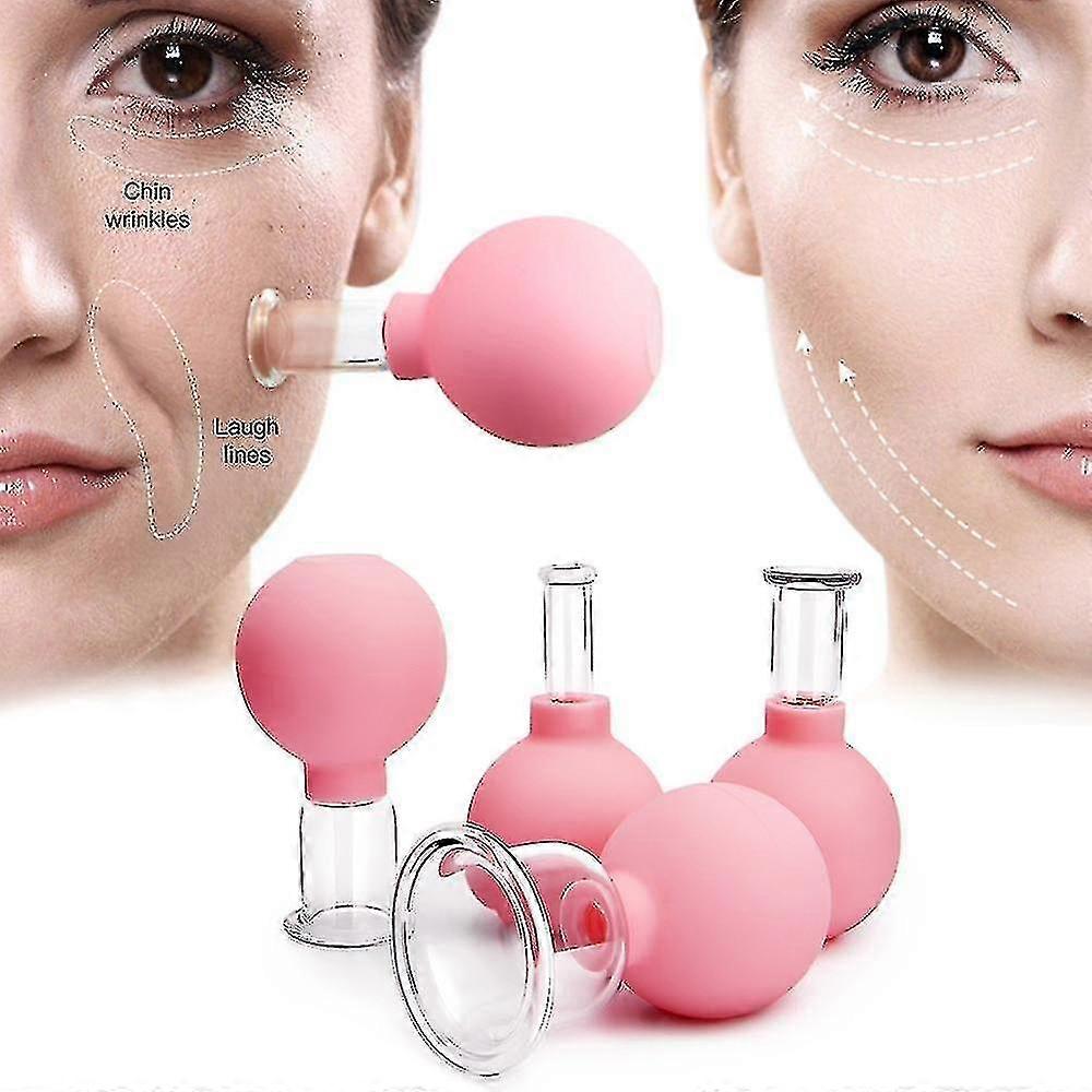 Lot de 4 ventouses de massage en caoutchouc pour le visage et le corps