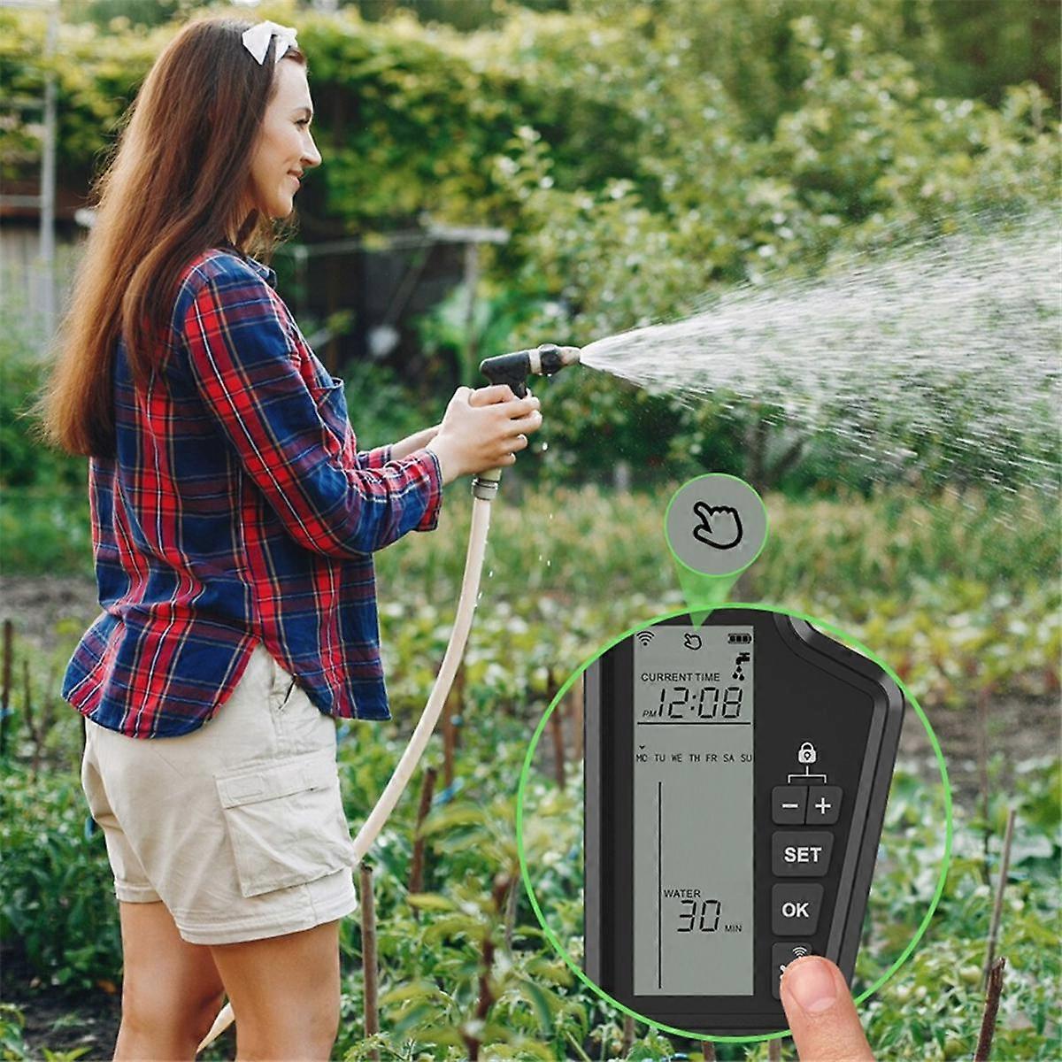Tuya WiFi Smart Watering Timer,Automatic Digital Garden Irrigation Controller for Smart Life APP Al