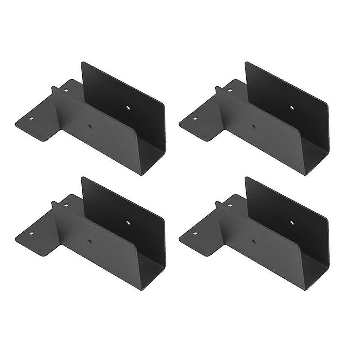 Outdoor Pergola Rafter Bracket Joist Hanger Deck Railing Bracket Connector For 2X4 Or 2X6 (Black) 4