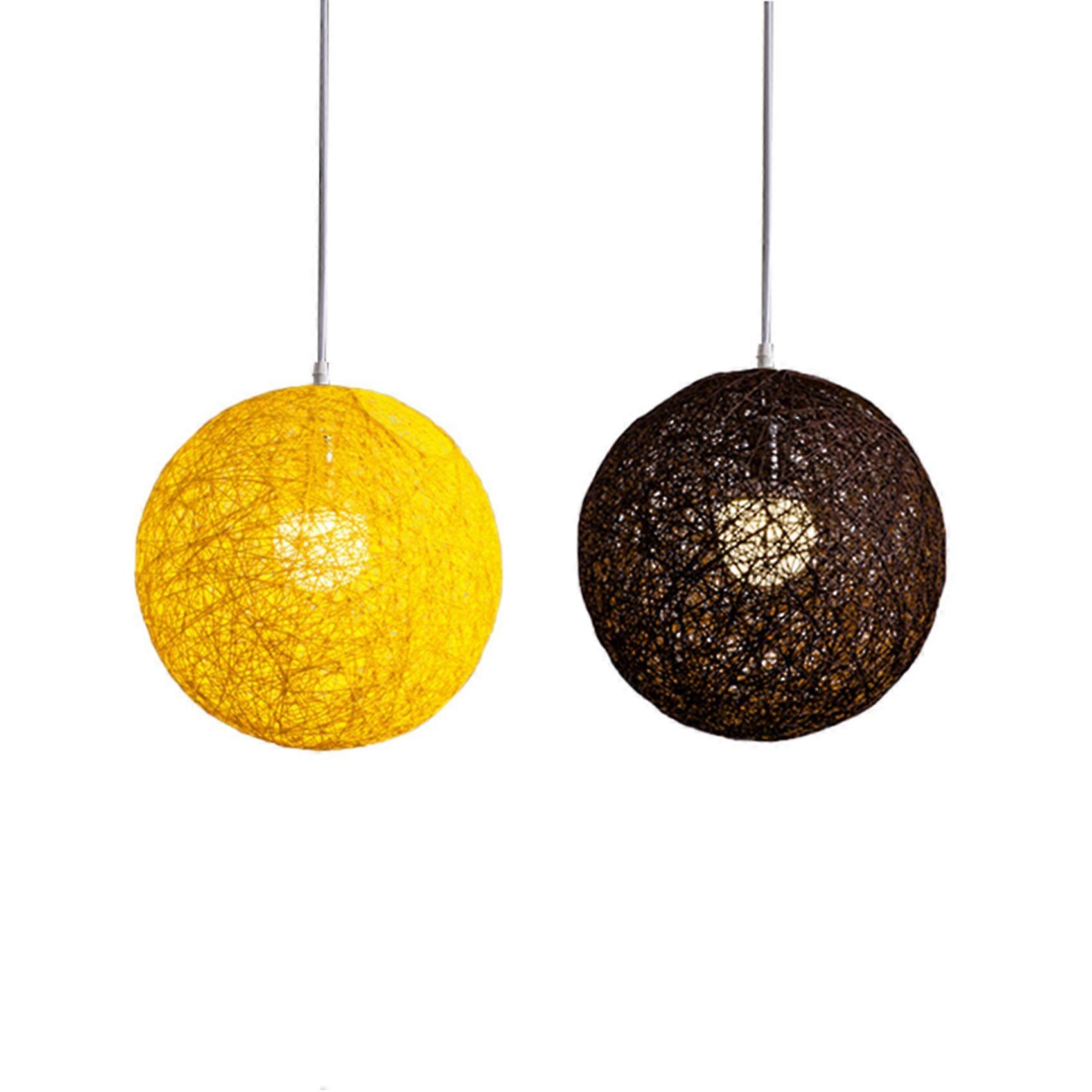Yellow Bamboo, Rattan Chandelier Spherical Rattan Nest Lampshade