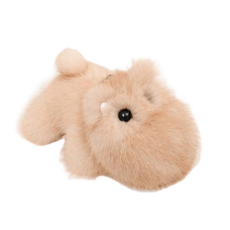 MIMIGO Mink Fur Ball Bag Charms with Golden Keyring Pom Pom, Fluffy Fur Ball Keychain for Car Keyring, Charm Gift