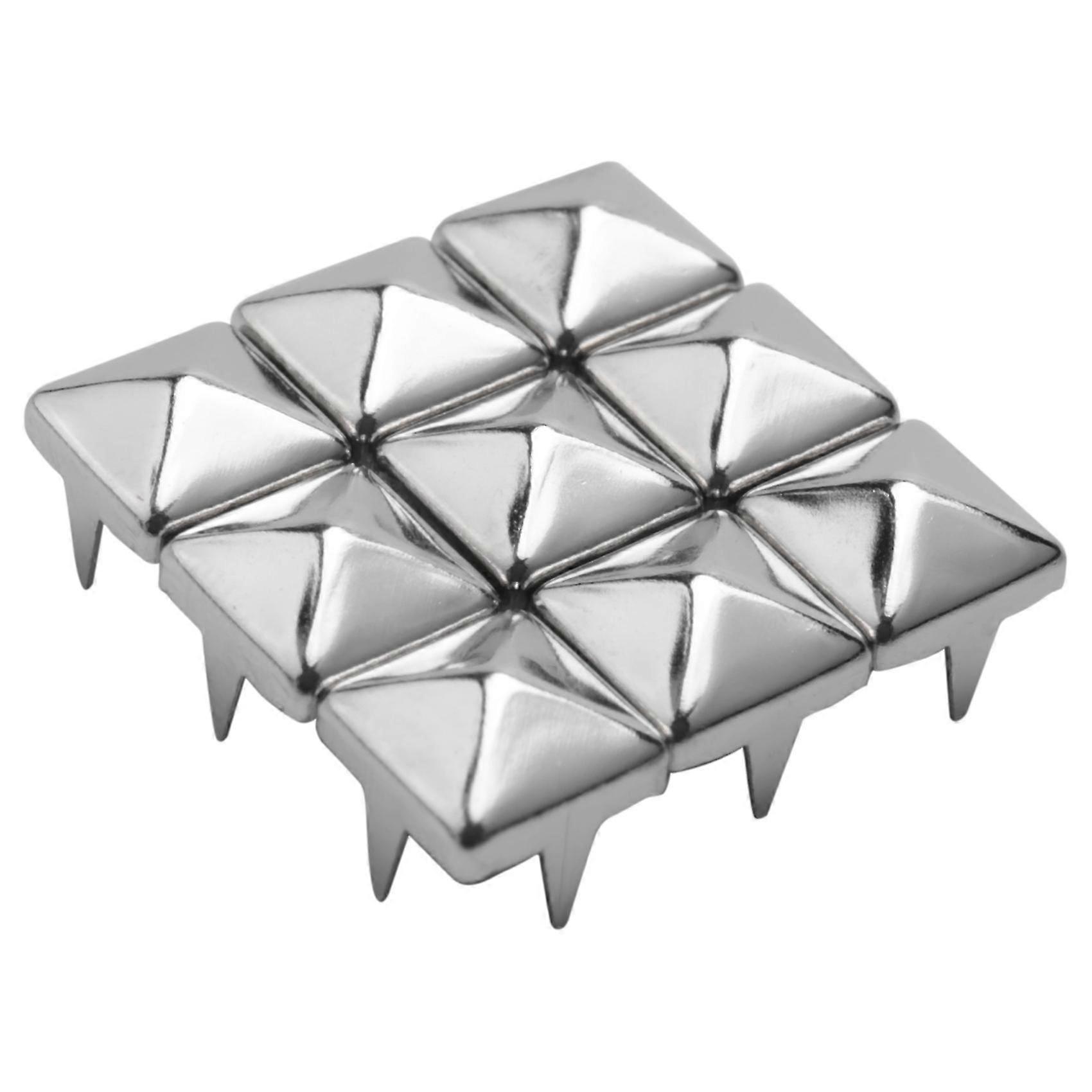 200 Pcs Copper 6 Mm Silver Pyramid Studs Pyramids Rivets Decoration