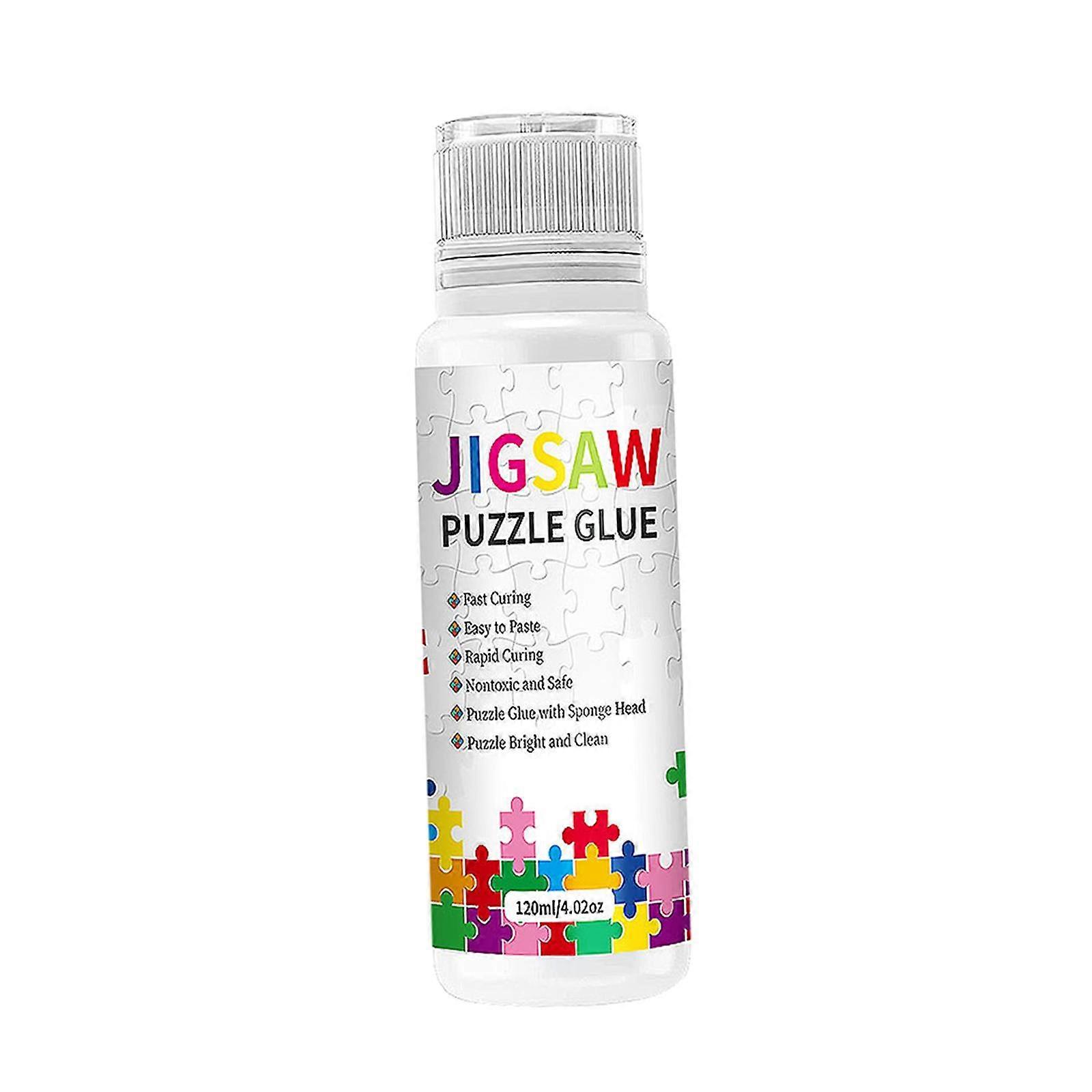 Puzzle Glue Jigsaw Puzzle Glue with Sponge Head for Puzzle Paper Wood Quick Drying Jigsaw Saver Glue Easy to Apply