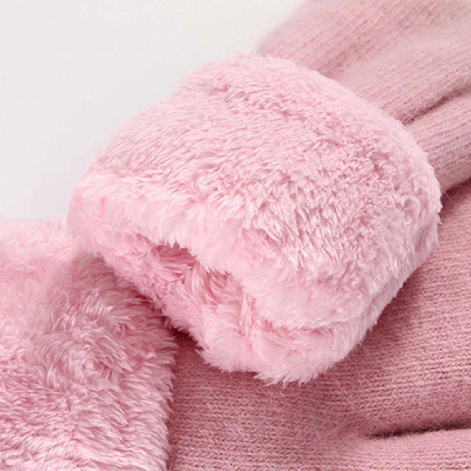 Winterhandschuhe für Damen Warmfutter - Kuscheliger Wärmer Plüsch Dicke Handschuhe Fäustlinge GUANLGX211029100PK