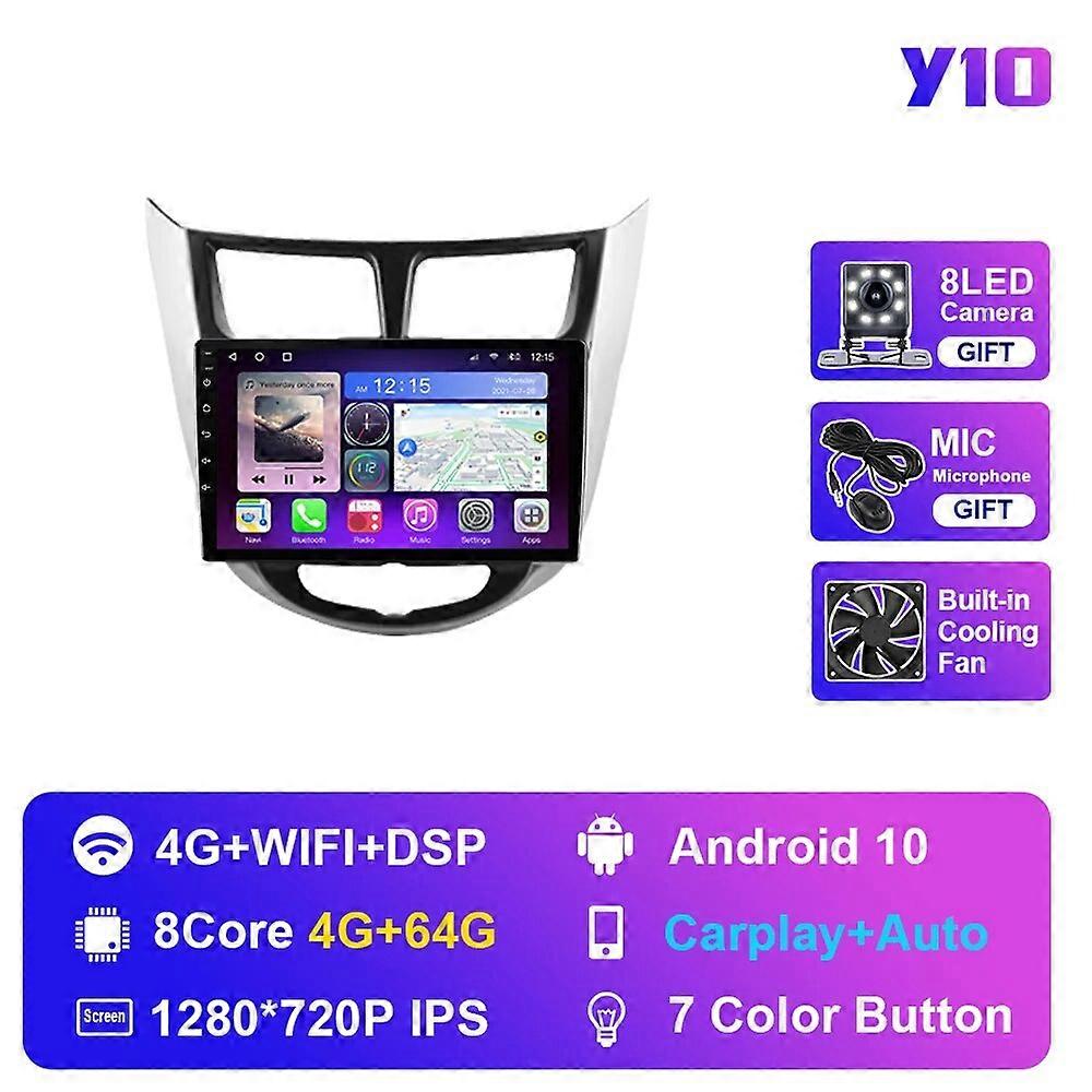 Android 10 for Hyundai Solaris 1 Accent 2010-2016 Autoradio Car Radio Stereo Carplay Navigation GPS Multimedia Player