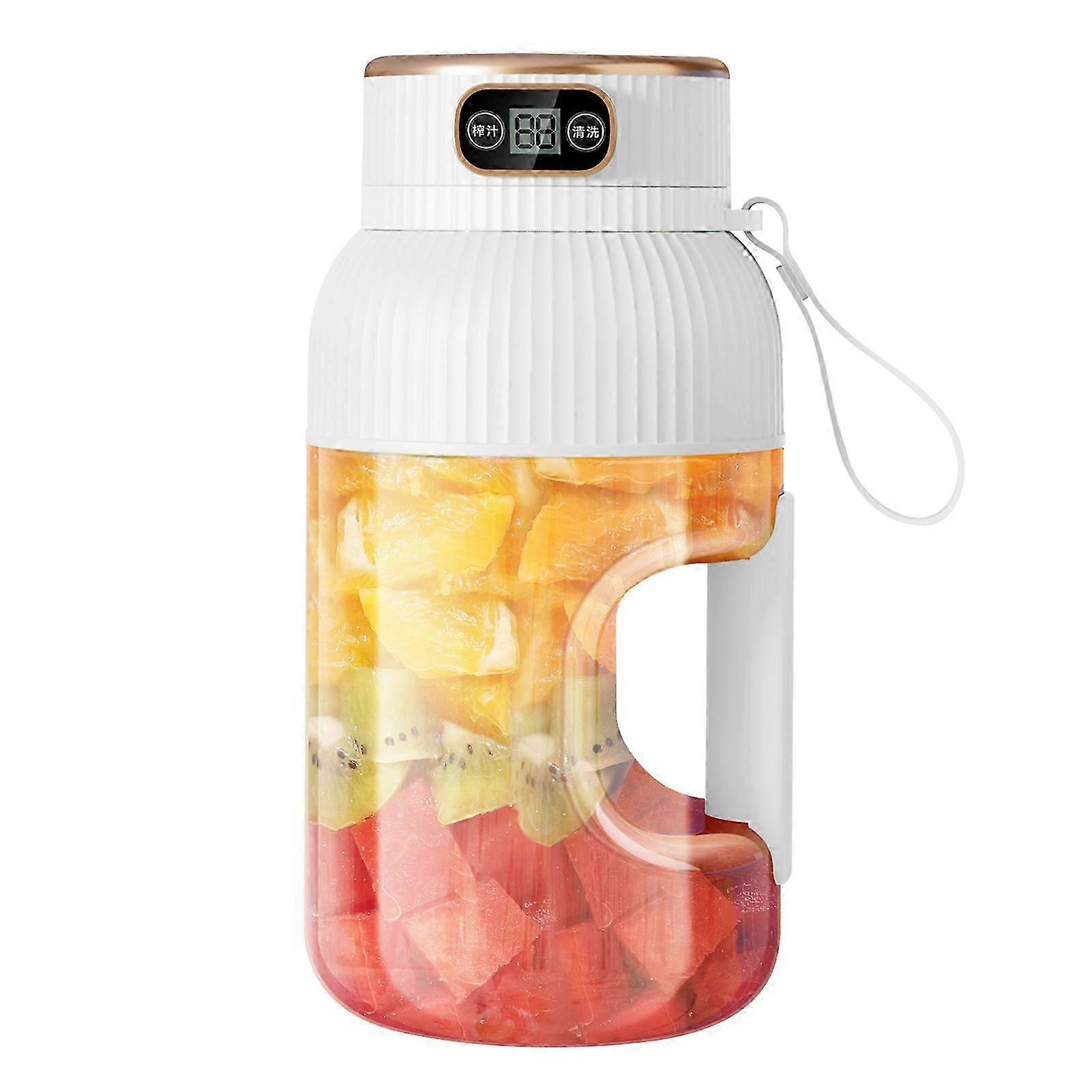 2024 New Portable Juicer Bottle Smoothie Maker Cup - 1.2L Travel Juicer for Fruits and Vegetables, Digital Display, USB Rechargeable