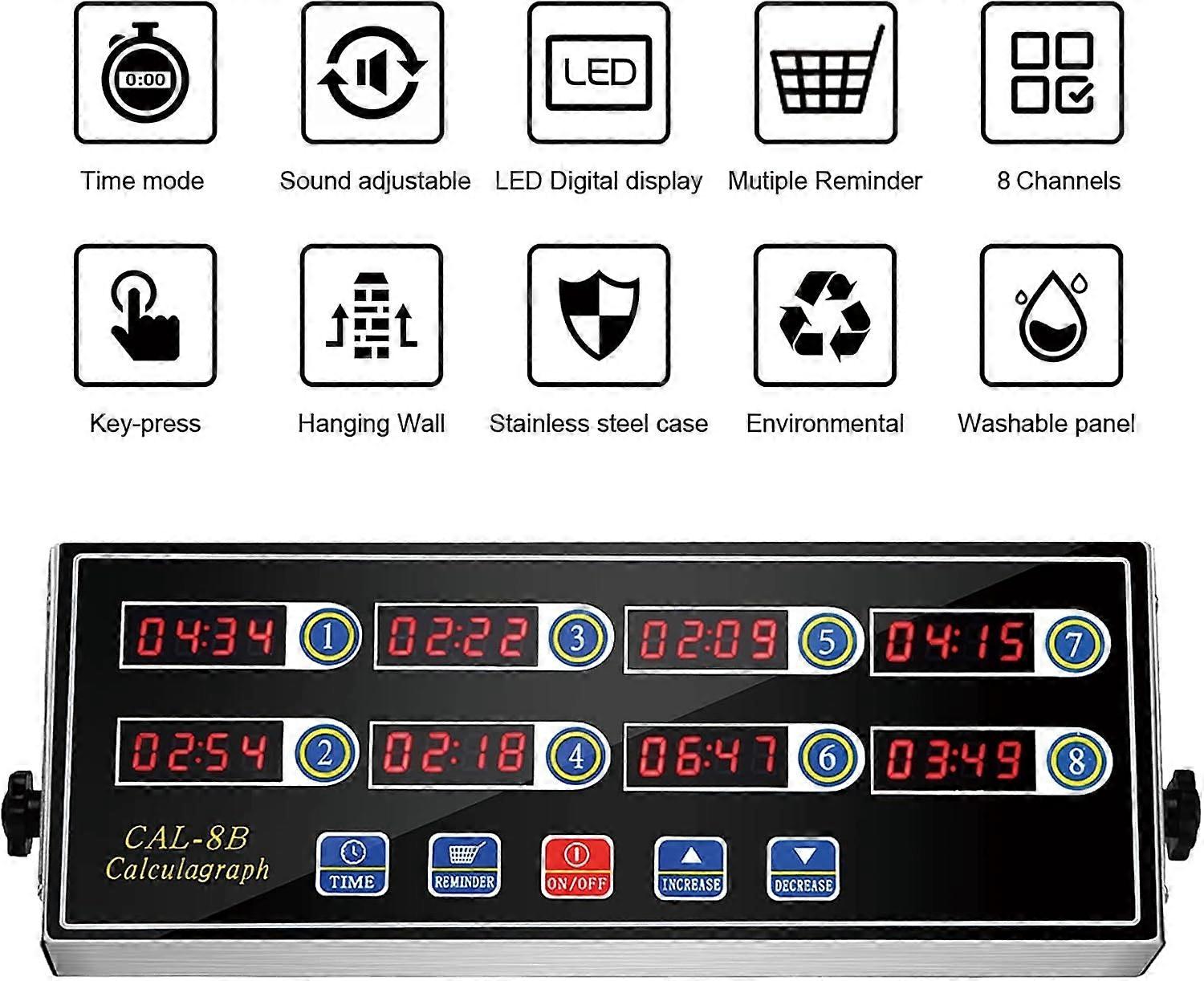 8 Channel Digital Kitchen Timer Cooking Timer Reminder