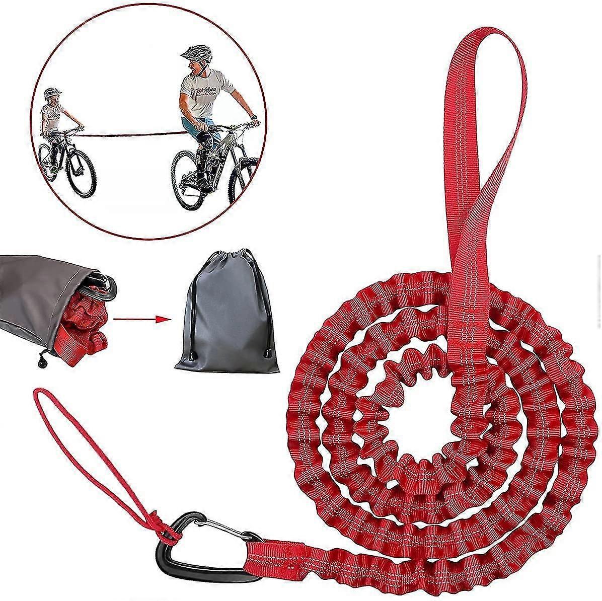 Tow Rope Bicycle Children'S Traction Rope With Safety Hook, 3m Stretched