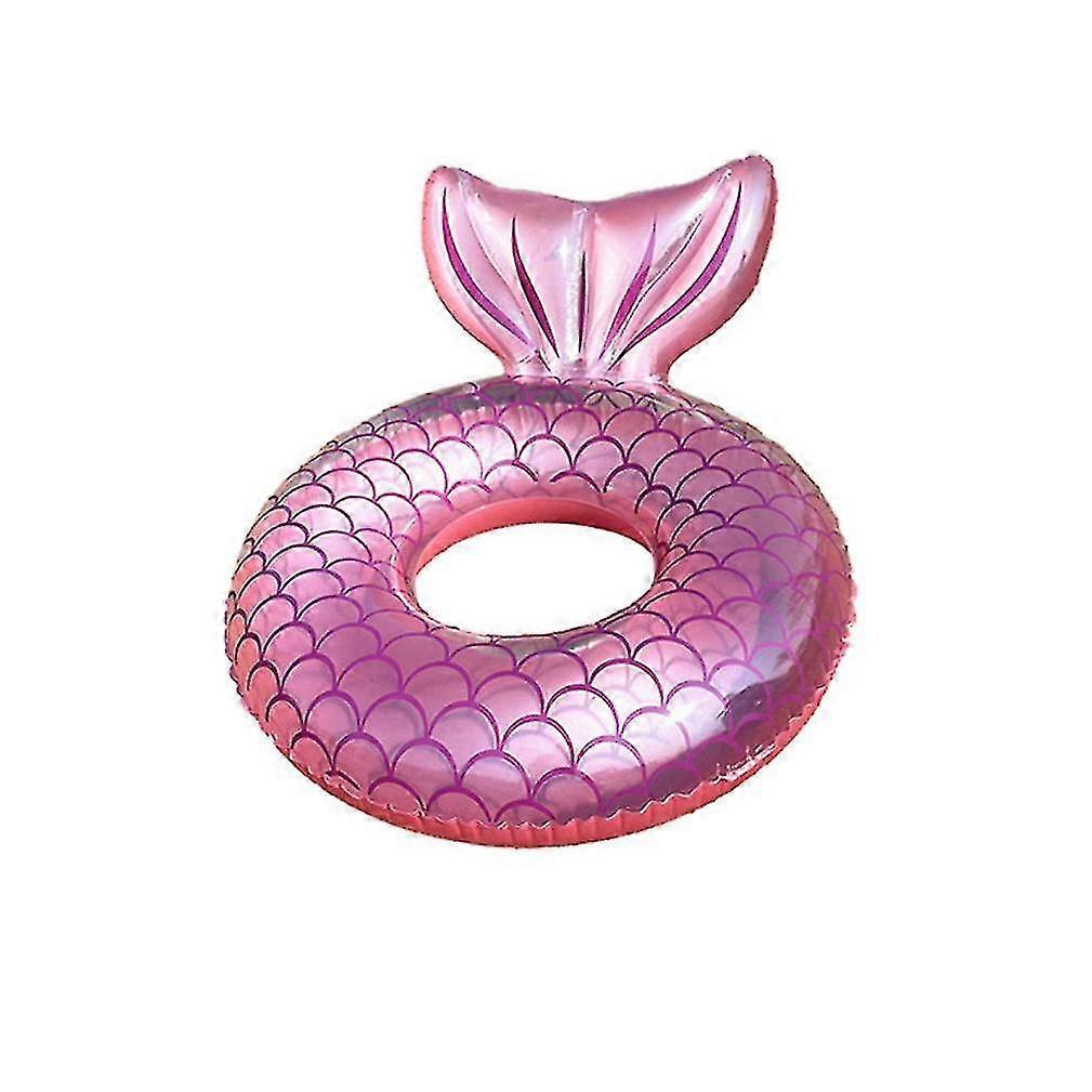 Pink Mermaid Swimming Ring Inflatable Pool Float For Kids-