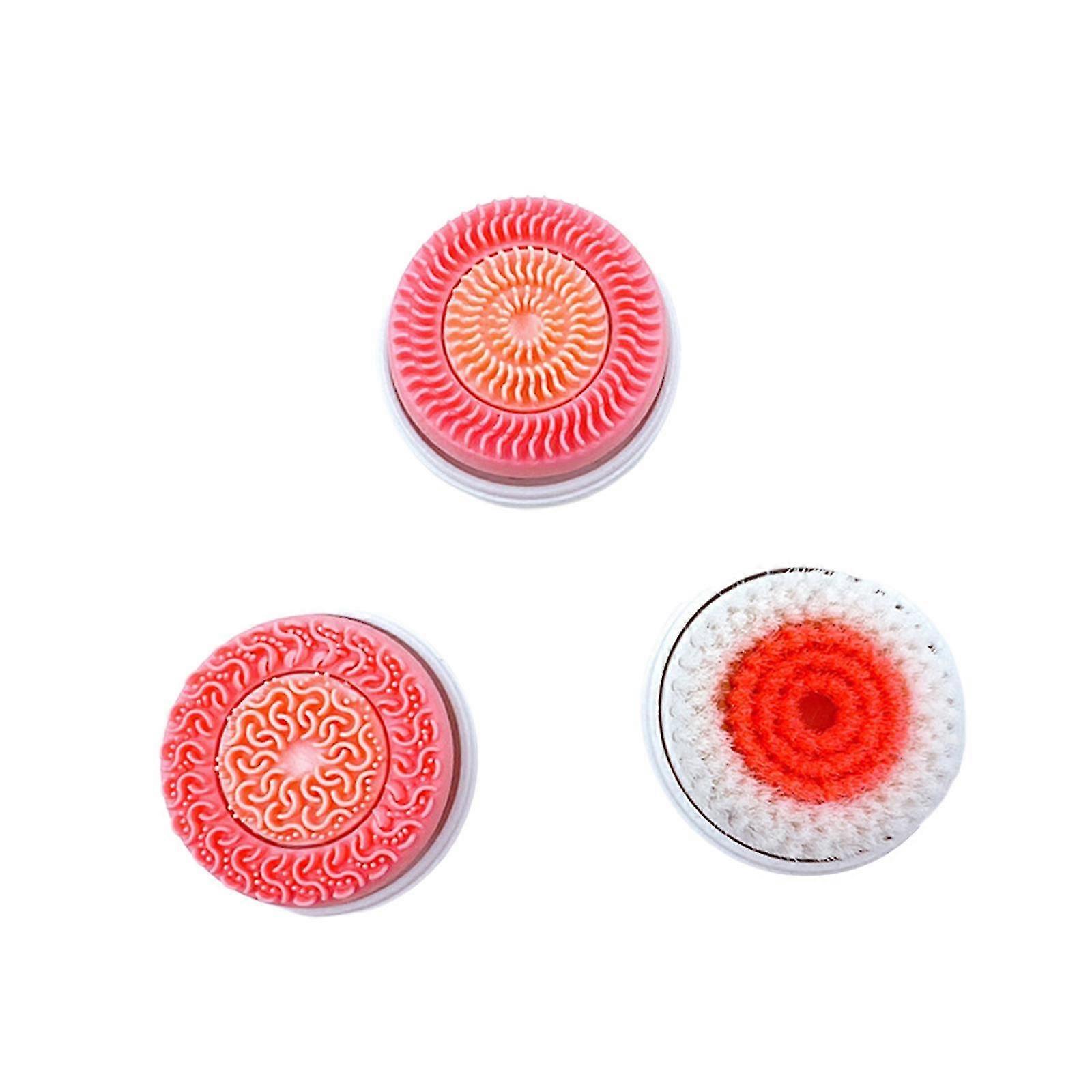 3pcs Replaceable Face   Brushes Heads For Electric Cleanser Remove Dirt Blue