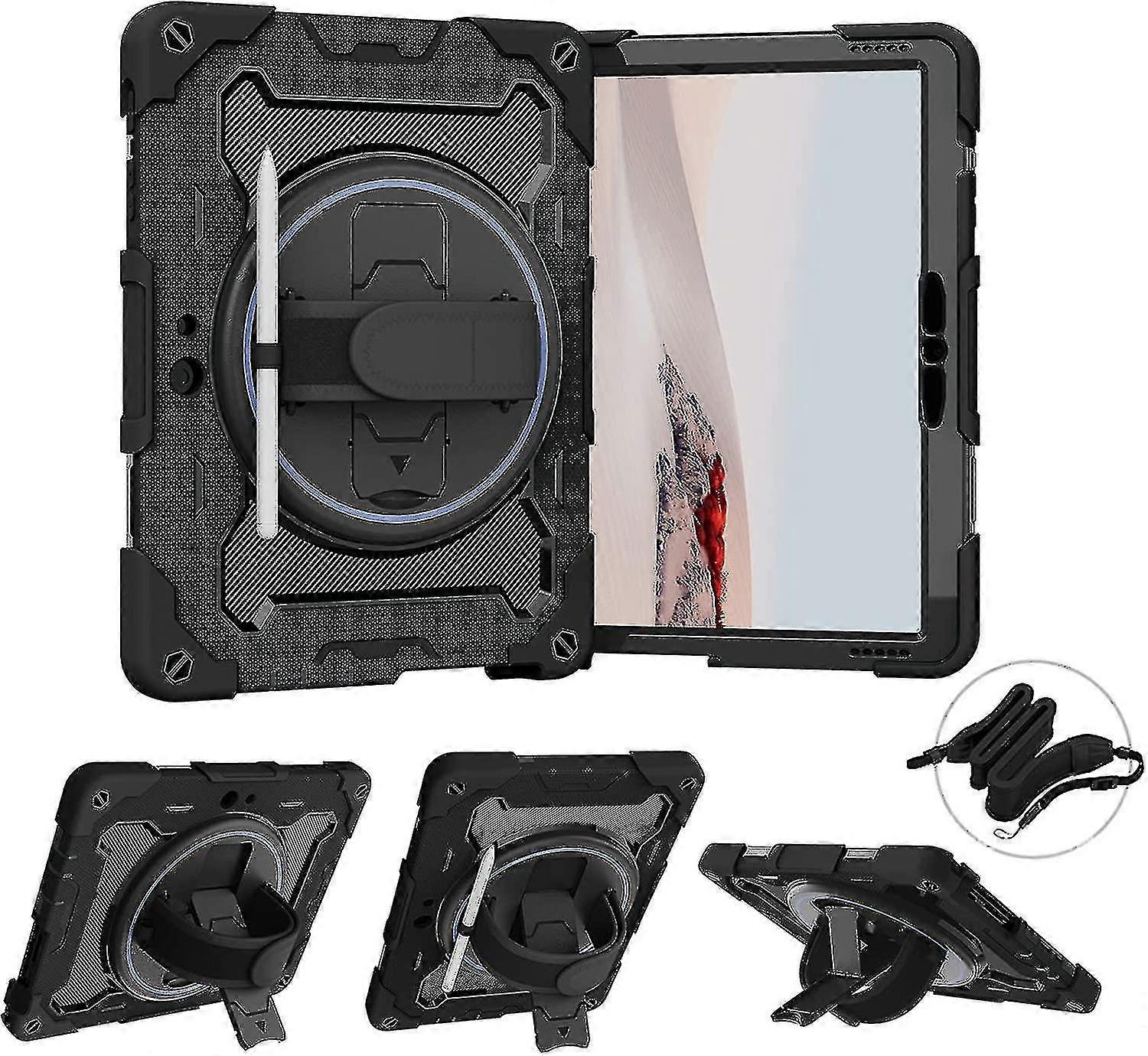 Case For Surface Go 3 Case 2021, Surface Go 2 Case 2020, Surface Go Case 2018, Heavy Duty Shockproof Case With Screen Protector, Rotating Handle Stand
