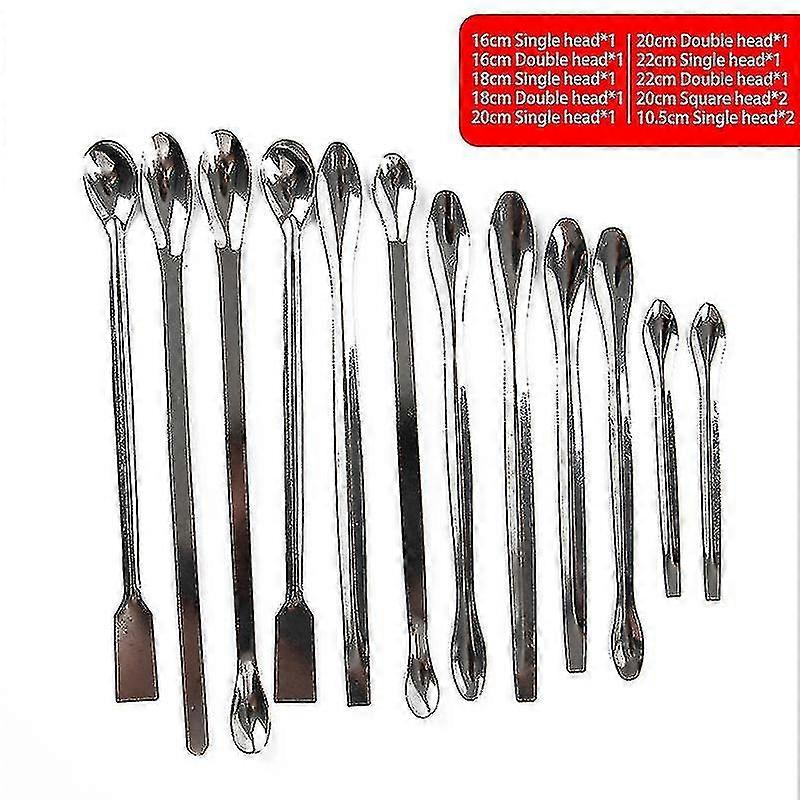 Stainless Steel Lab Spoon Spatula 12pcs