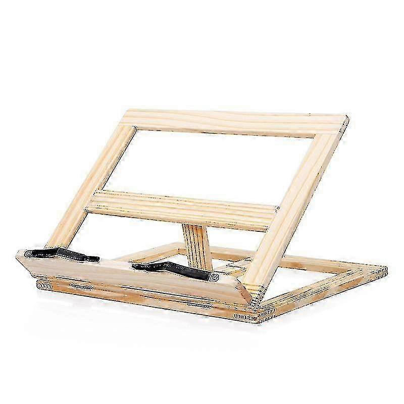 竹製のクックブックホルダー - キッチンとオフィスのために - 3チルトレベルの読書レシピホルダー