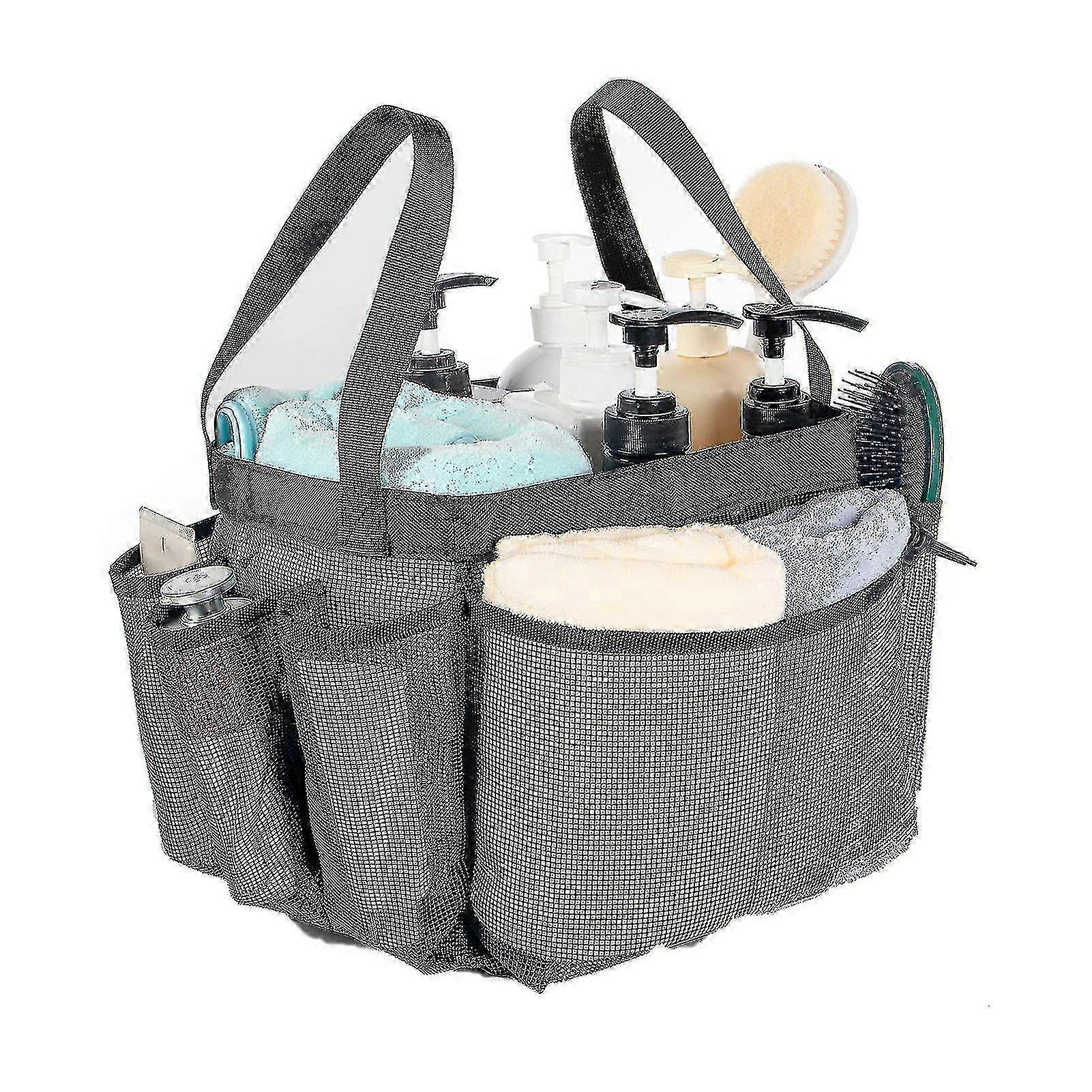 Mesh Shower Caddy Bag Portable Large Capacity Shower Bag With 9-pocket For College Dorm Room Essentials