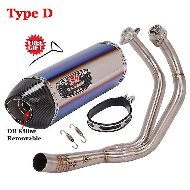 Volledige systemen motorfiets uitlaat Yoshimura R77 ontsnappingsdemper voor Yamaha R7 2021 2022 wijzigen Front Link Pipe Demper DB Killer