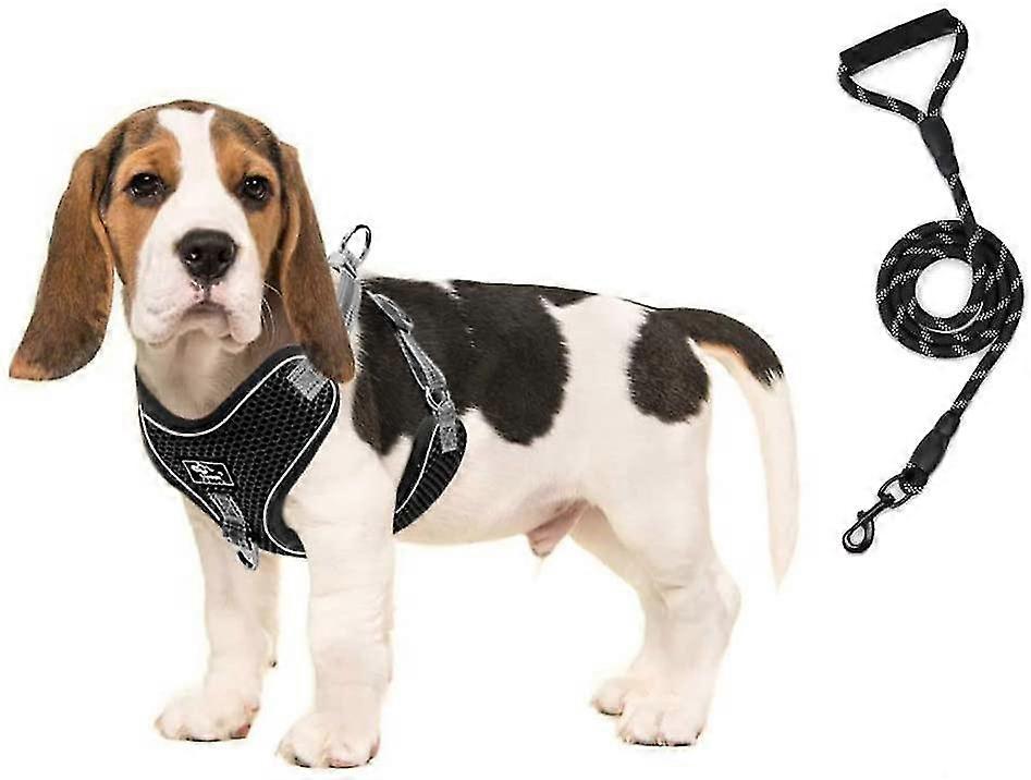 Dog Harness Anti Traction Breathable Soft Mesh Vest With Adjustable Reflective Leash