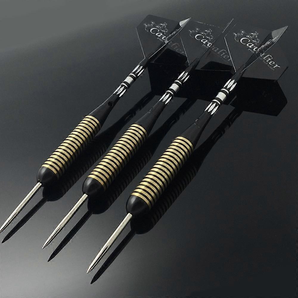 Professional Steeldarts 3 Piece Dart Set 23G Dart Set Tournament Steel Tip Dart Set Professional Dart Set with Hard Case Coating (Black)