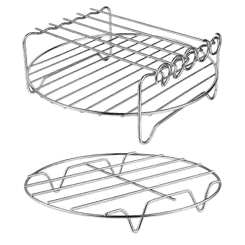 2 Pcs Accessories Rack Set Multi- Double Layer Rack with Skewer for XL Power Airfryer