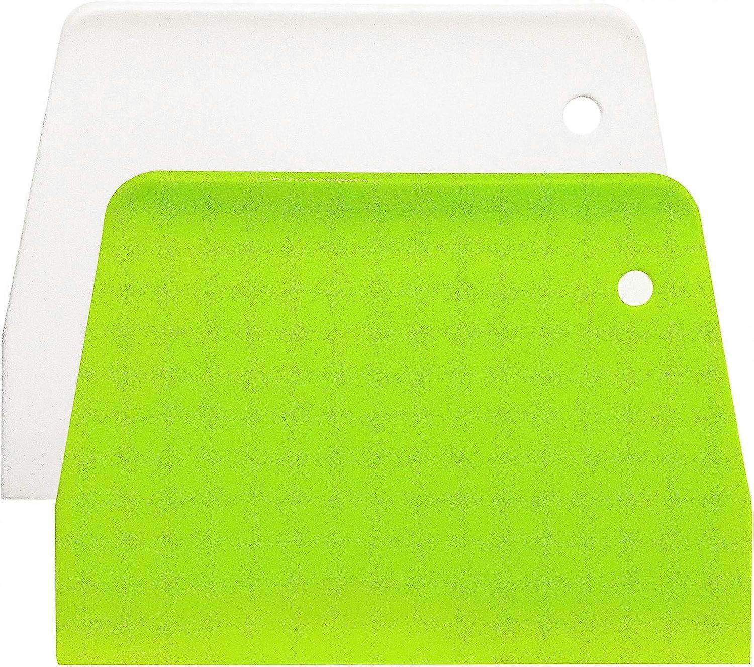 (2PCS) Dough Scraper Bowl Scraper Food safe Plastic Dough Cutter Flexible Plastic Scraper Practical Bench Scraper
