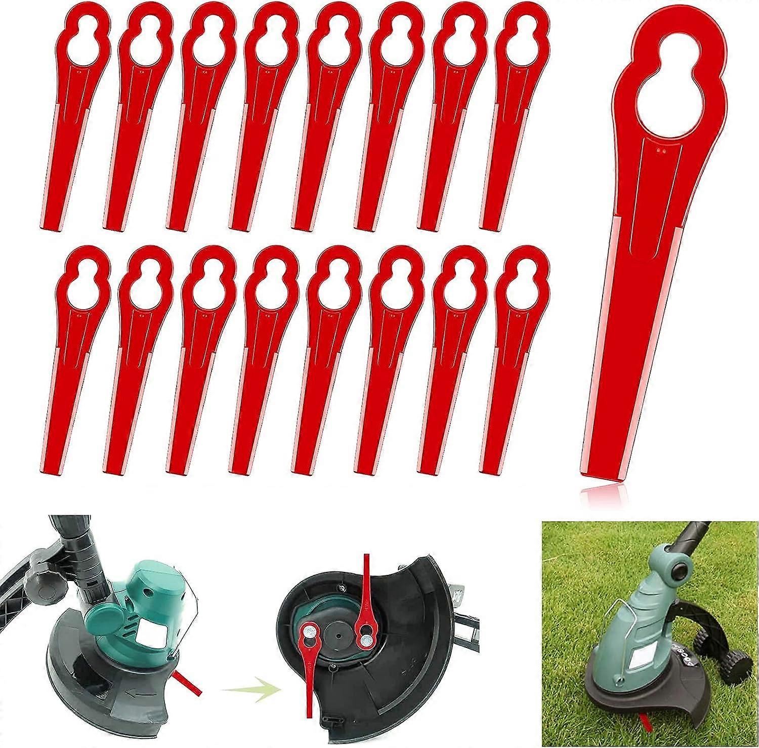 100 Pcs Replacement Plastic Blades (Red), Lawn Mower Edger Blade Plastic Blades for Garden and Lawn Edger