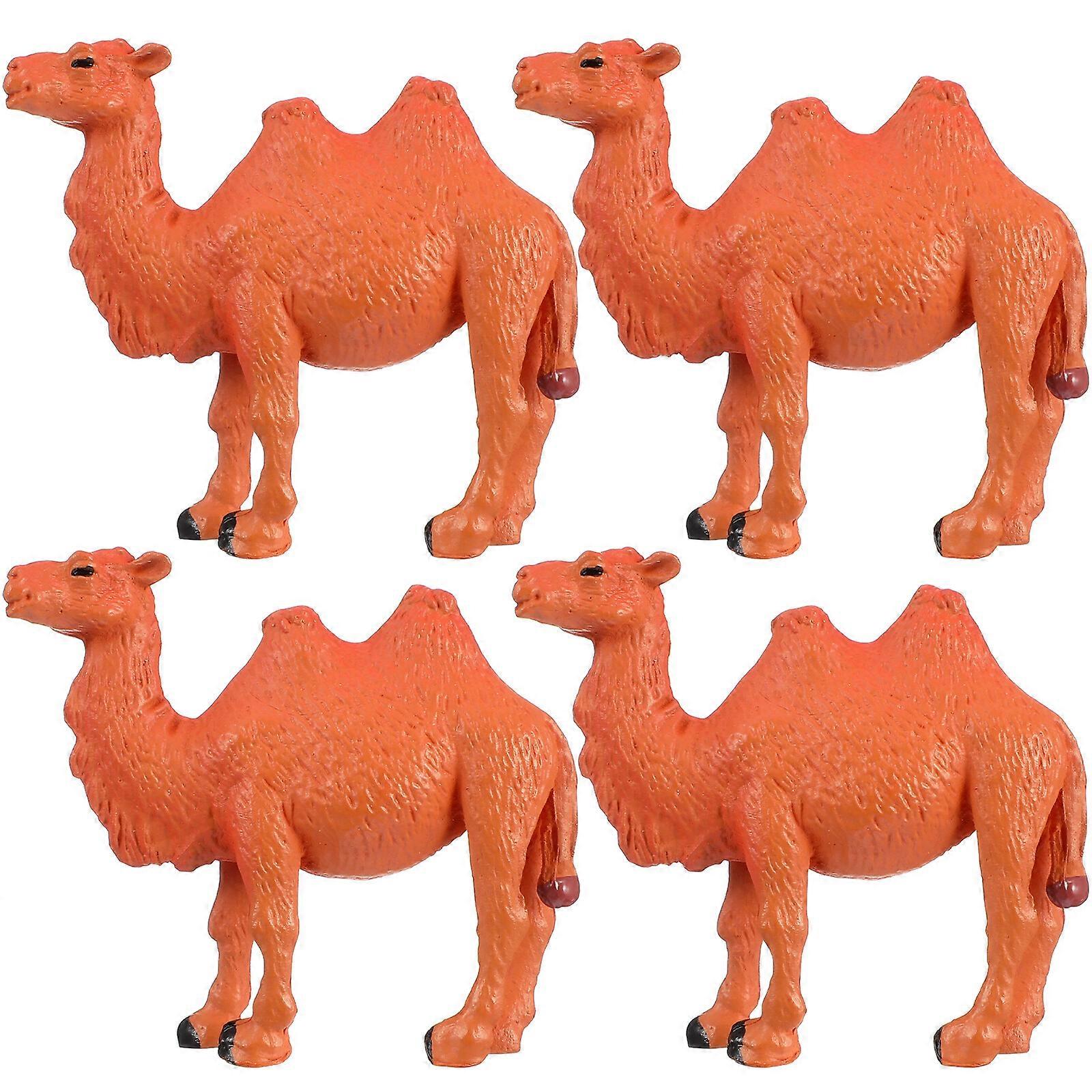 4 Pcs Miniature Camel Models Realistic Camel Figurines Animal Models Desktop Ornaments Kids Toys