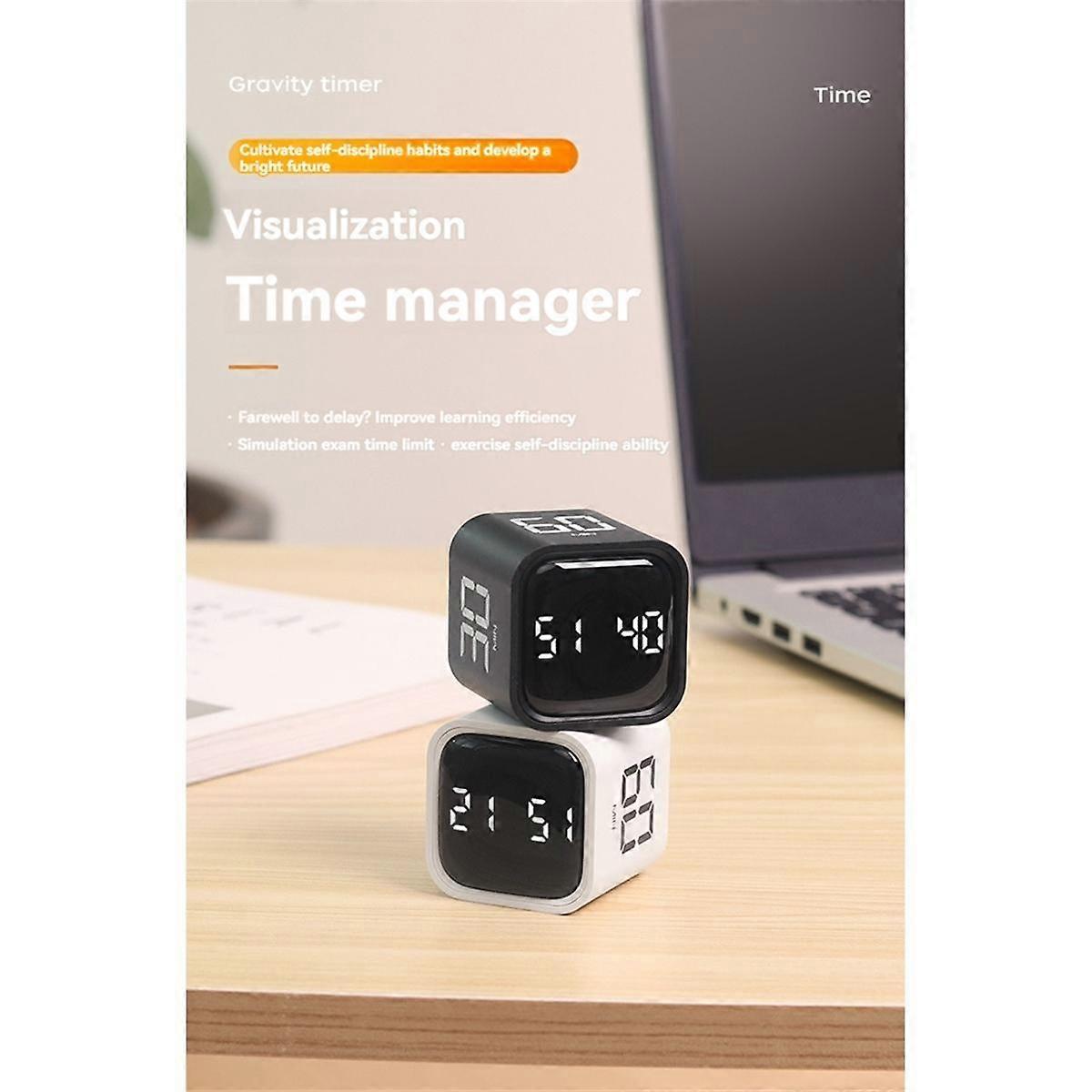 Flip Sensor Cube Countdown&Countup 5/10/30/60min&Custom Timing for Work Learning Kitchen Cooking