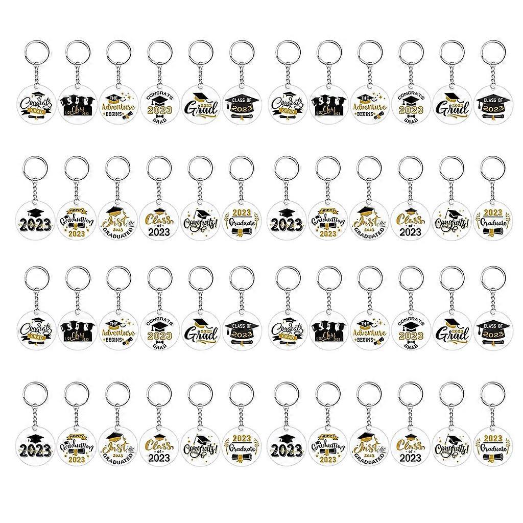 48PCS Graduation Theme Keychain Wedding Party Gift Backpack Hanging Pendants