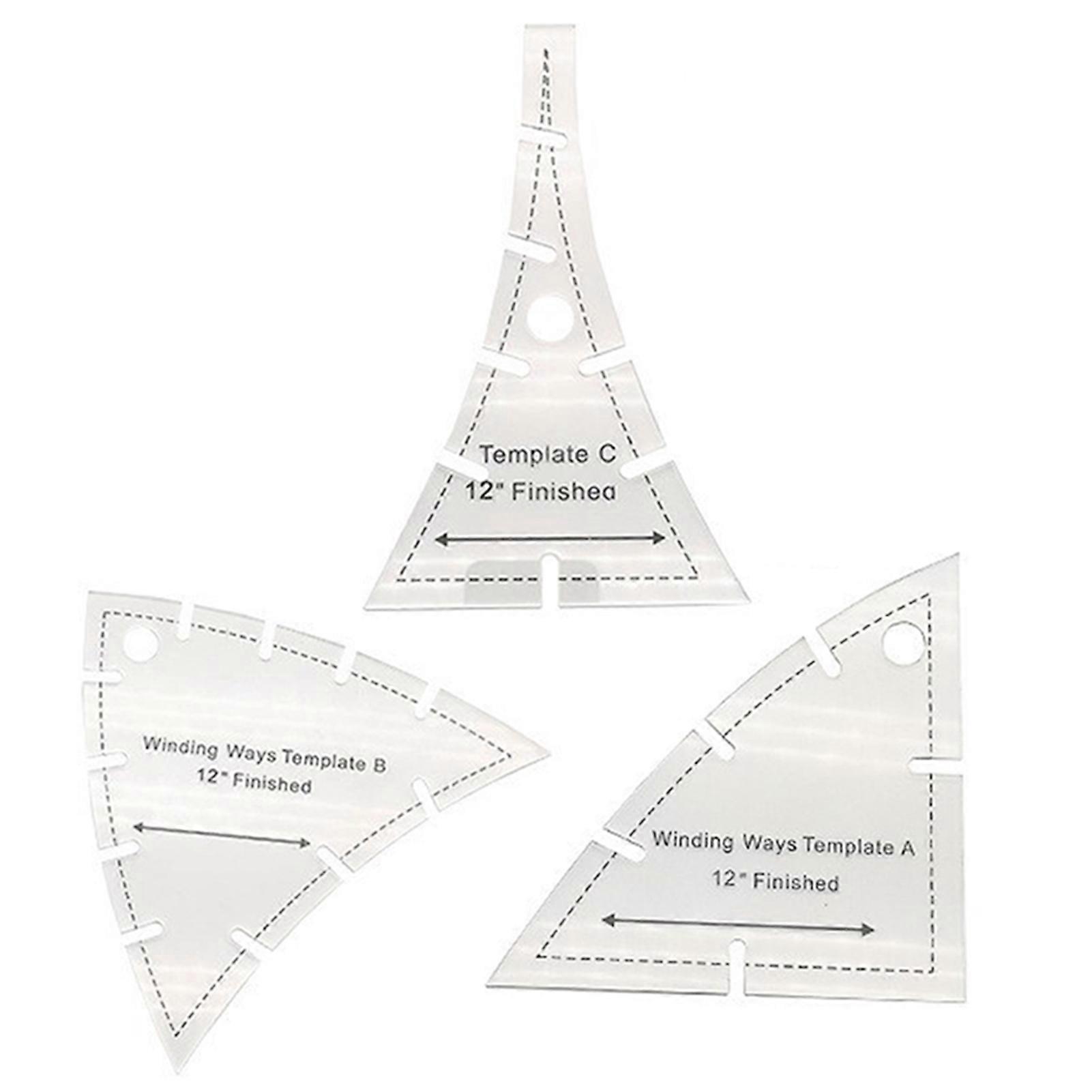 3pcs Winding Ways Template Set Hand-made Sewing Patterns Acrylic DIY Tool for Sewing Lovers