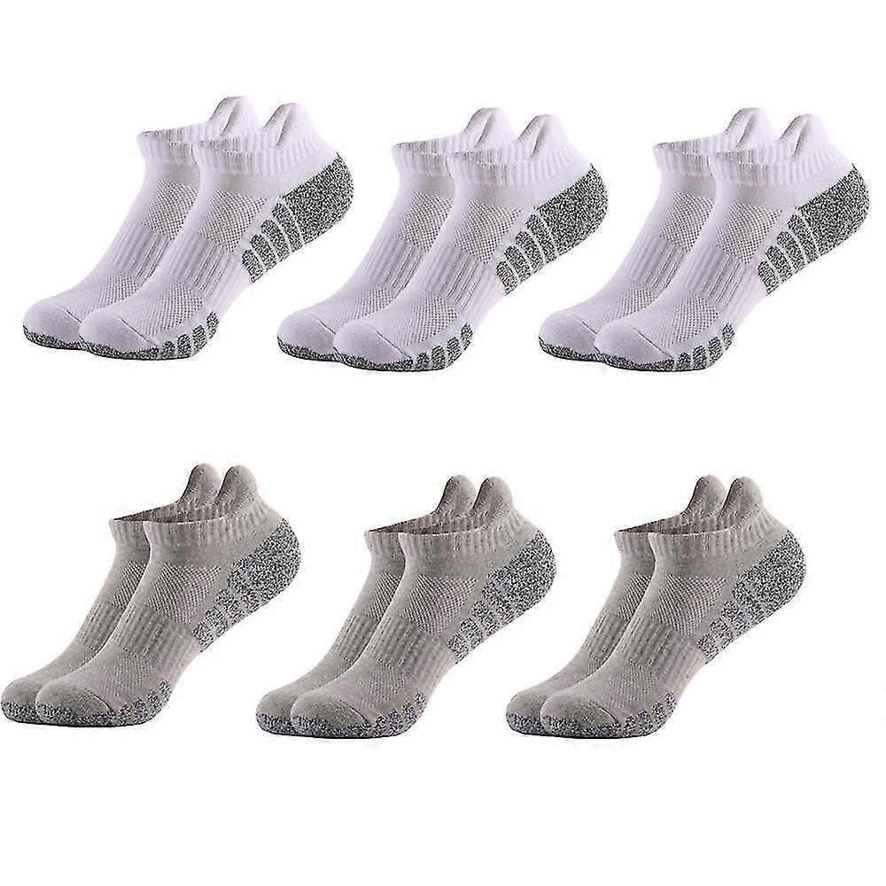 6Pairs Anti-slip, Sweat-absorbing And Breathable Sports Socks, Double Thickened Towel Bottom Running Socks
