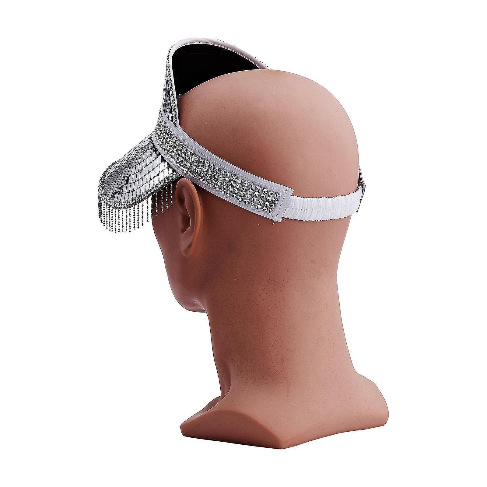 Disco Glitter Mirror Sun Visor Hat for Festivals and Parties