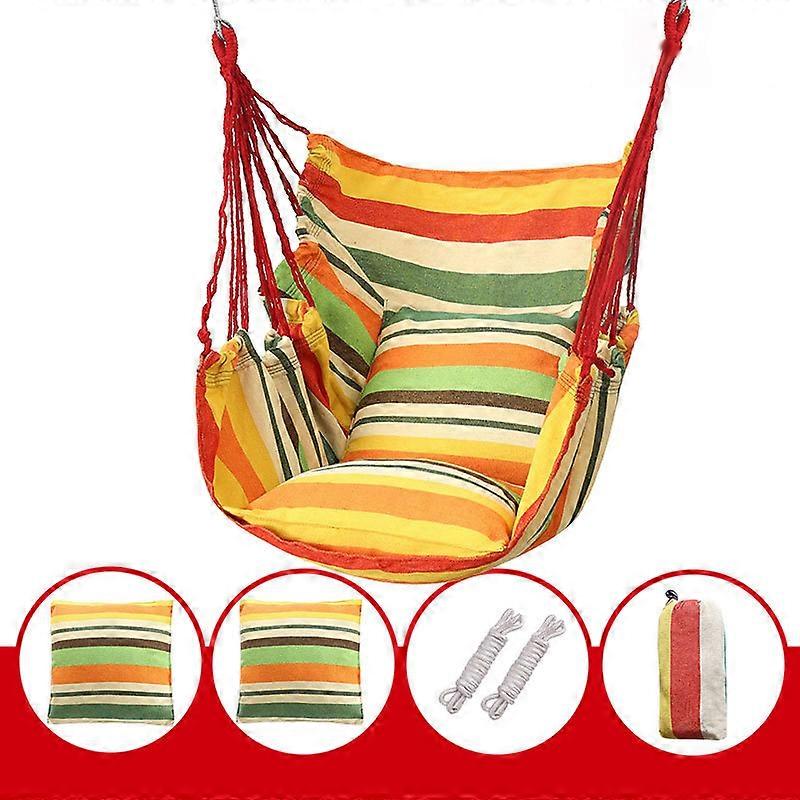Hanging Rope Hammock Chair Porch Swing Seat, Large Hammock Net Chair Swing