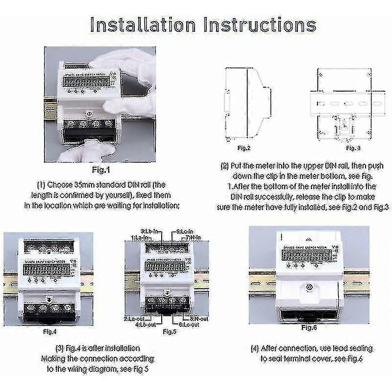 Contatore Elettrico Trifase Digitale - 220/380V 20-80A, Misura Consumo KWh, Montaggio DIN - Foto 12