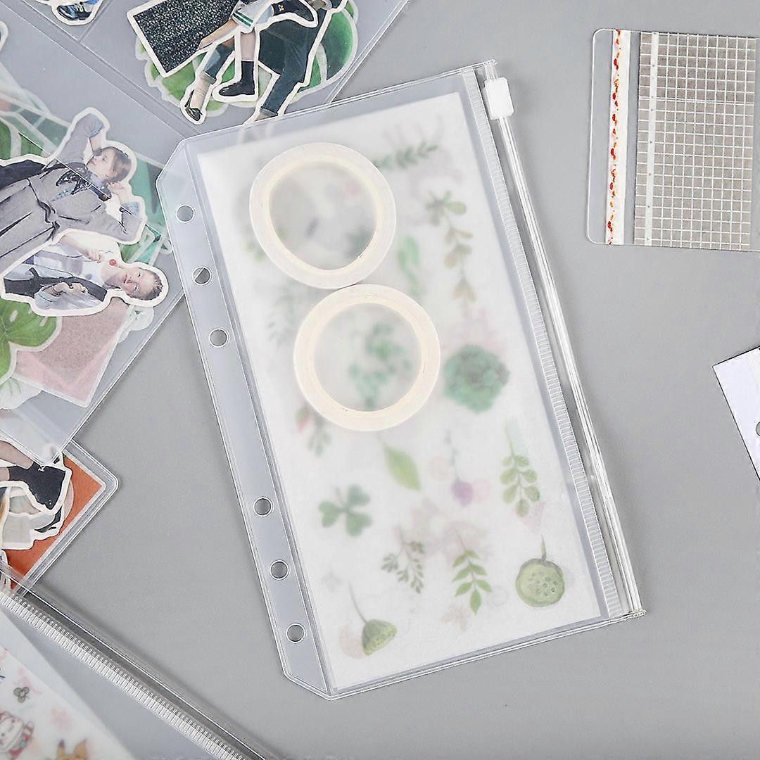 A5 Binder Pockets for Cards and Zippered Cash Envelopes,10-Piece Set, Clear